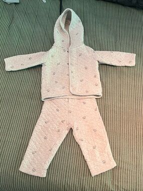 3/$15 - Little Planet by Carters Waffle Neutral Gray Hooded Jacket and Pant Set
